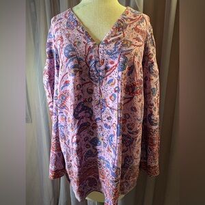Hand Block-Print Indian Cotton Paisley Tunic – Boho/Artisan